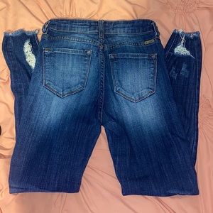SIZE 1 DISTRESSED SKINNY JEANS